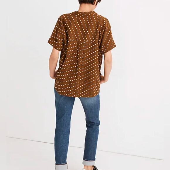 Madewell Daily Shirt in Dot Print Women's Size Small Oversized - Picture 3 of 13